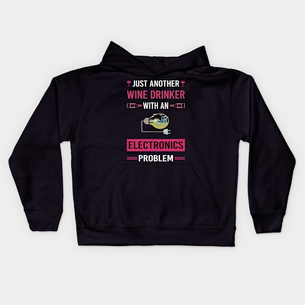 Wine Drinker Electronics Kids Hoodie by Good Day